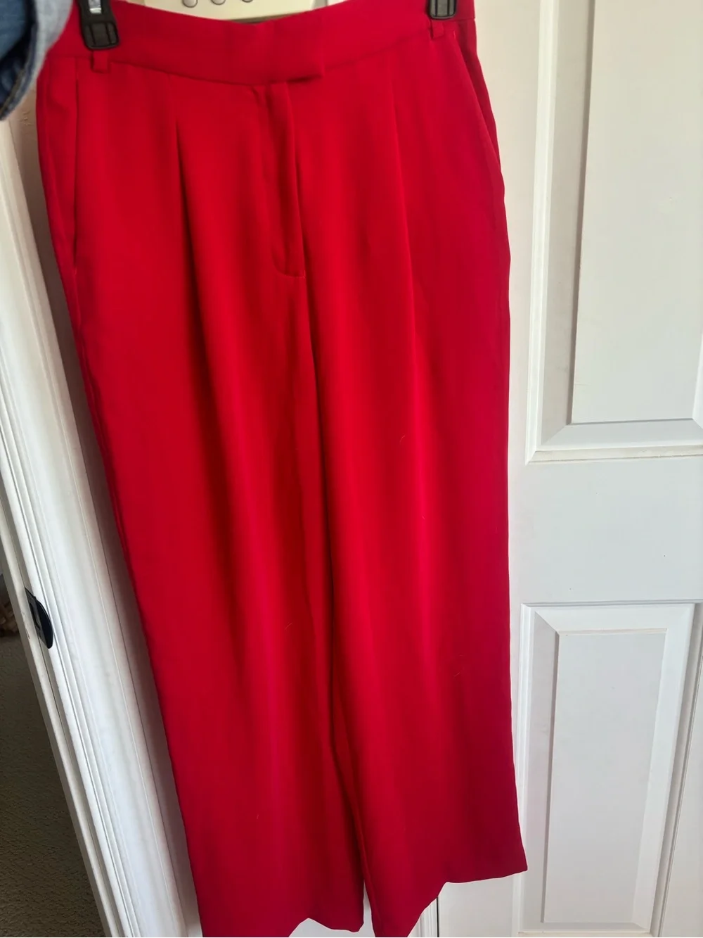 Babaton Red Wide Leg Trousers - Picture 2 of 5